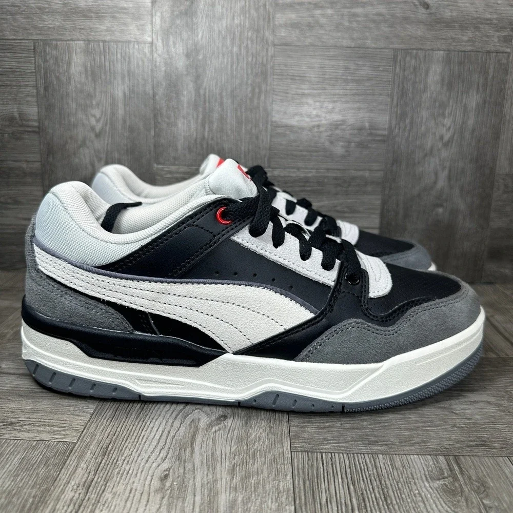 Puma Rebound Retro SD Sneakers Mens 8.5 Black White Grey Low Top NEW